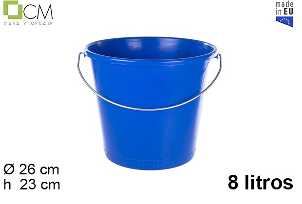 [103040] Cubo PP azul con asa hierro 8 litros