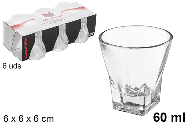 [103214] Pack 6 bicchierini di vetro Margarita 60 ml