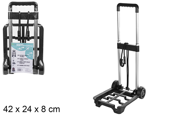 Carrello portavaligie pieghevole nero