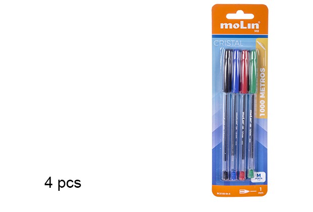 Pack 4 penne a sfera cristal assortiti
