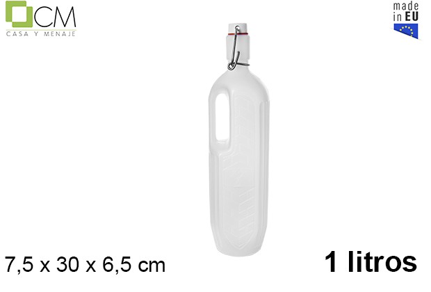 [102762] Garrafa plástica de água branca 1 l.