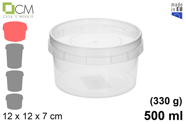 [103118] Contenitore multiuso in plastica senza manico 500 ml (0,33 kg)
