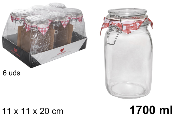Pot en verre hermétique 1,7 litres