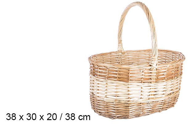 [104837] Cesto alto in vimini bicolore Cádiz 38x30x20 cm