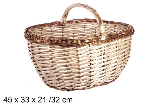 [104838] Cesta mimbre bicolor baja Cádiz 45x33x21 cm