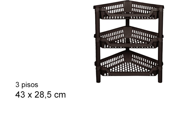 Verdulero triangular 3 pisos wengué