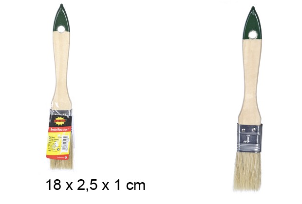 Brocha plana 2,5cm mango madera