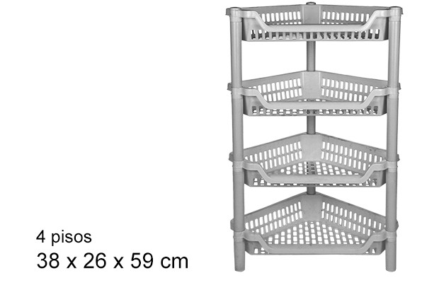 Verdureiro triangular 4 níveis cinza