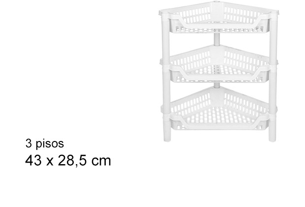 Triangular greengrocer 3 levels white