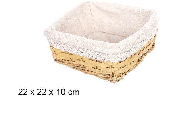 Panier à miel carré Cádiz avec dentelle 22x10 cm