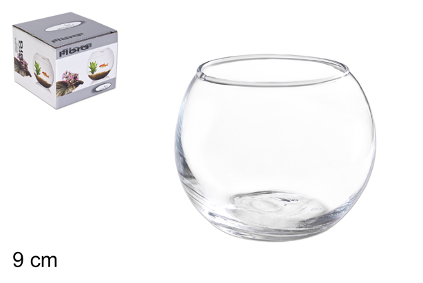 Glass ball flower vase 9 cm