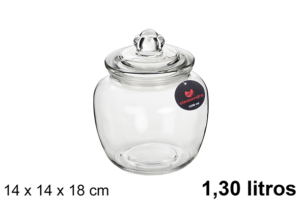 [101722] Barattolo ermetico in vetro 1,30 litri