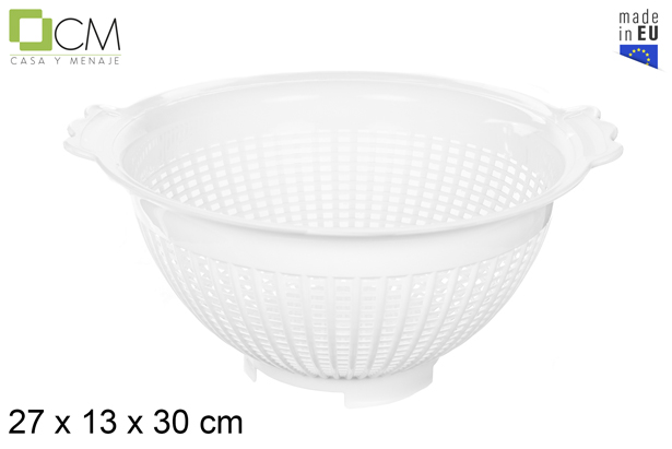 [102900] White plastic vegetable colander