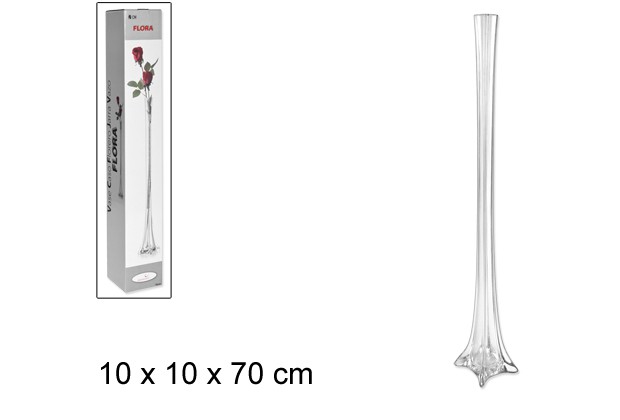 Glass flower vase lungo natural 70 cm