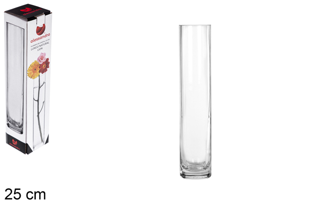 Vaso de vidro lungo Lion 25 cm