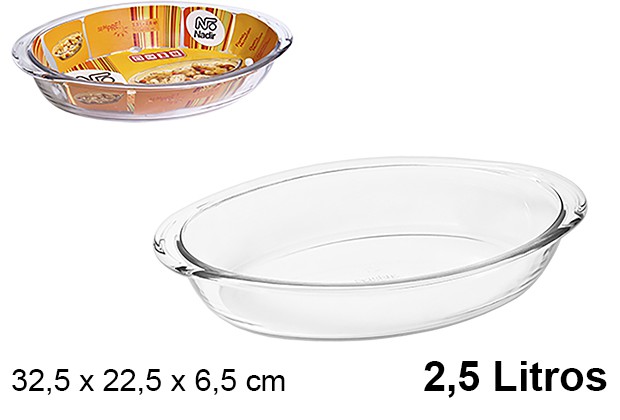Fuente cristal ovalada 2,5 l.