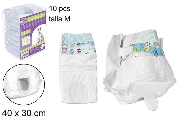 [102430] Pack 10 pannolini per animali domestici (M)