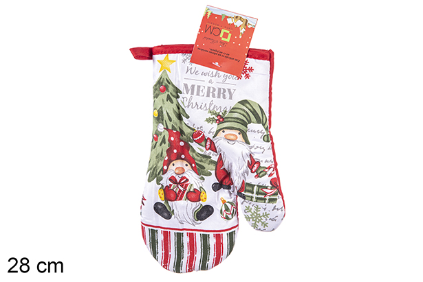 Manopla horno decorado Navidad 28 cm 
