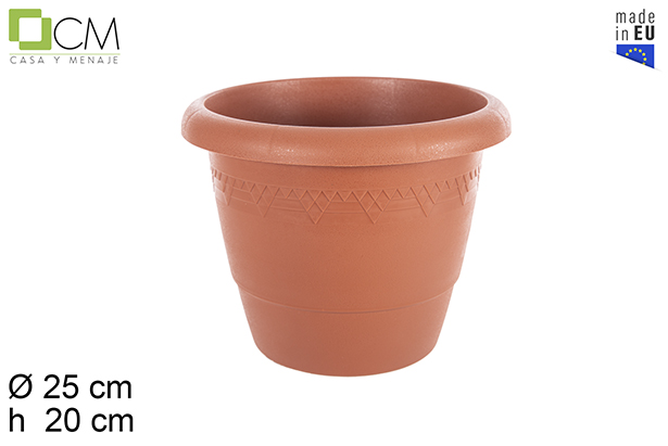 Maceta plástico Elsa terracota 25 cm