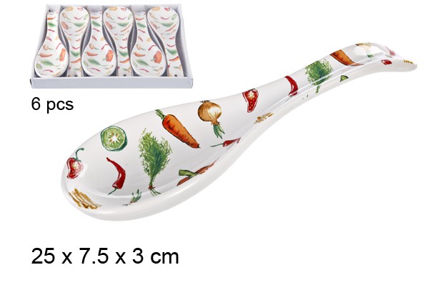 Cuchara cerámica decorado verduras