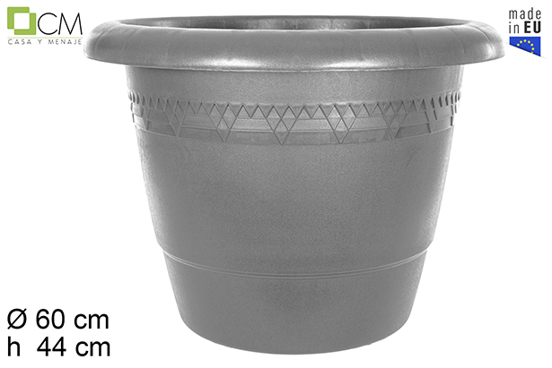 Vaso in plastica Elsa grigio 60 cm