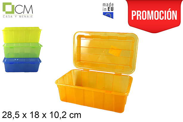 Recipiente de plástico em cores variadas