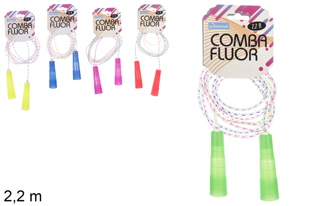 Corda per saltare fluorencente plastica 2,20 m.
