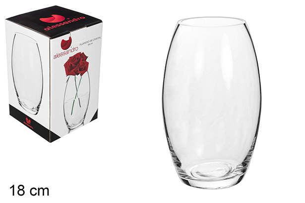 Florero cristal abombado 18 cm