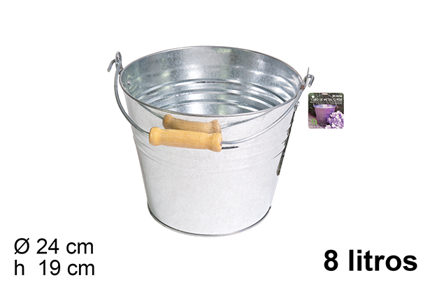 Metal bucket with handle 8 l.