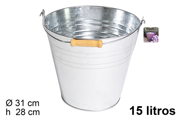 Cubo metal con asa 15 l.