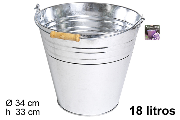 Cubo metal con asa 18 l.