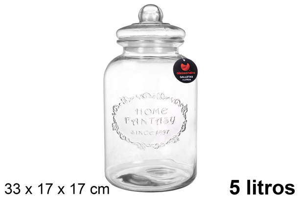 [105452] Pote de vidro hermético para biscoitos 5 l.