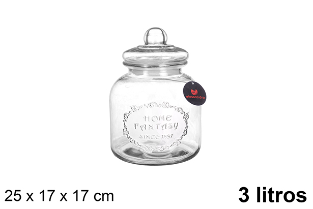 [105454] Bote cristal hermético galletas 3 litros