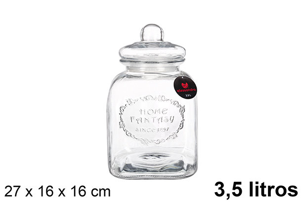 Hermetic glass jar for biscuits 3,5 l.