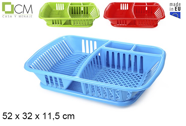 [102919] Escurridor con bandeja plástico colores surtidos