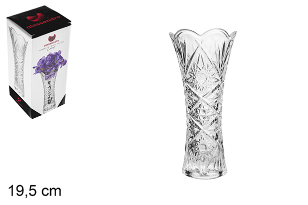 [105392] Glass flower vase Cádiz 19,5 cm