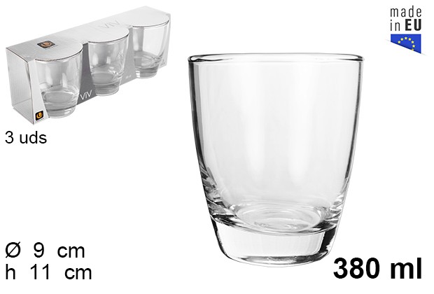 Vaso cristal whisky viv 380 ml