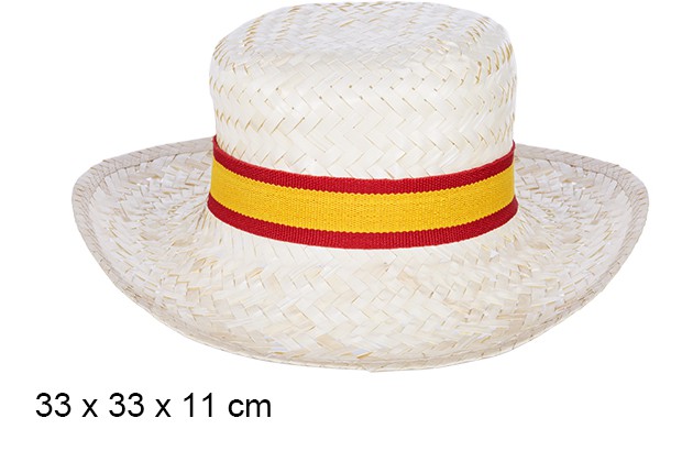Sombrero hombre paja bandera España