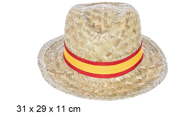 Sombrero hombre paja bandera España
