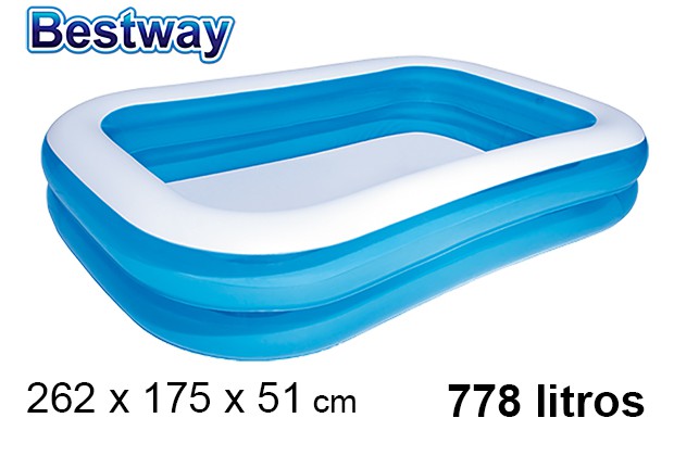 Piscina hinchable rectangular azul caja bw 778 l.
