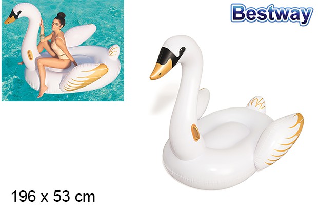 Cigno gonfiabile adulto di lusso con manici 169x53 cm