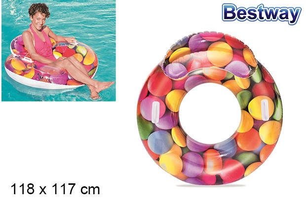 Flotador hinchable Lounge Candy Delight bw 118x117 cm