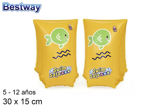 Manguitos hinchables amarillos 5-12 años 30x15 cm