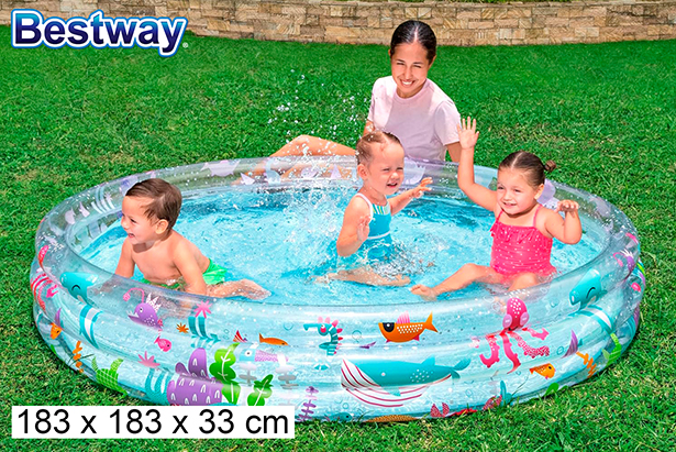 Piscina hinchable fondo marino caja bw 183x33 cm