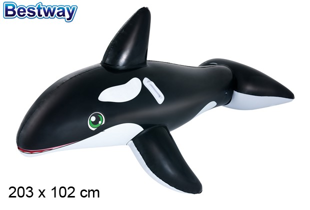 Killer whale inflatable mat box bw 203x102 cm