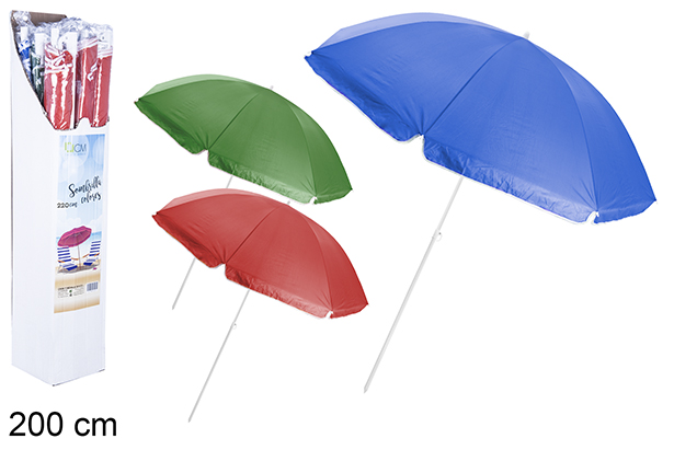 Beach umbrella assorted colors 200 cm