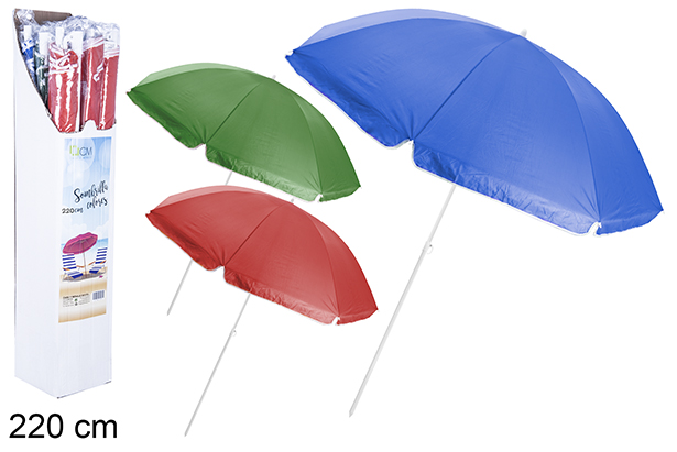 Ombrellone da spiaggia colori assortiti 220 cm
