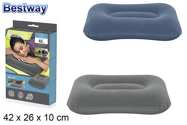 Cuscino da viaggio gonfiabile rettangolare scatola bw 42x26 cm