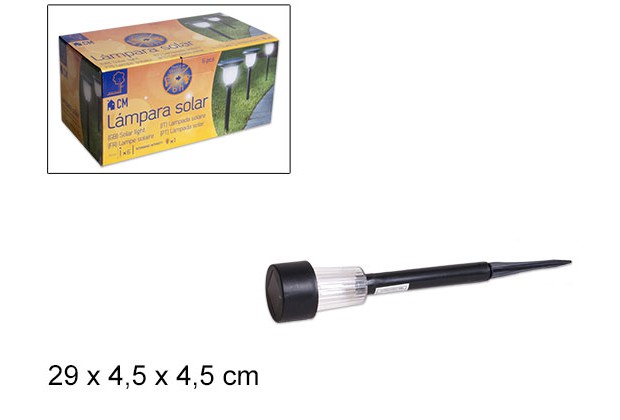Pack 6 lamparas solar negro 29 cm