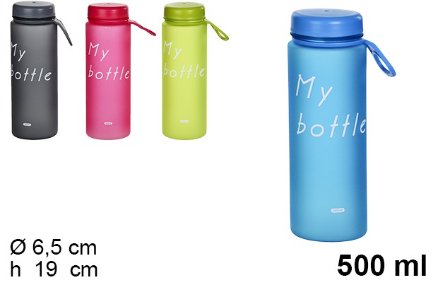 Borraccia in plastica colori assortiti 500 ml